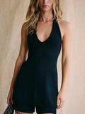 Halter Neck Cami and Shorts Sweater Set - Trendsi - Flyclothing LLC