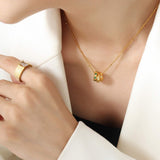Titanium Steel Inlaid Zircon Pendant Necklace - Trendsi - Flyclothing LLC