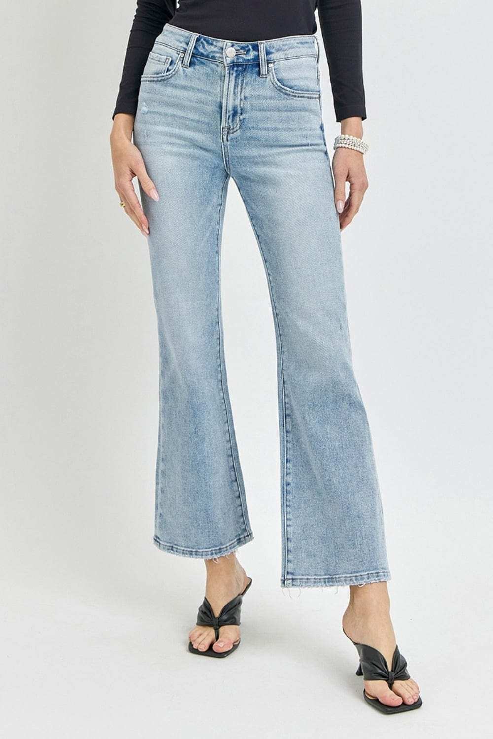 RISEN Full Size High Rise Ankle Flare Jeans - Trendsi - Flyclothing LLC