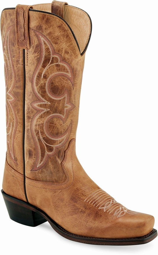 Old West Cactus Tan Women's Medium Square Toe Boots - Old West