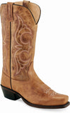 Old West Cactus Tan Women's Medium Square Toe Boots - Old West