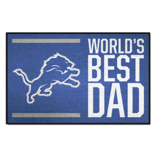 Detroit Lions Starter Mat Accent Rug - 19in. x 30in. World's Best Dad Starter Mat - Detroit Lions