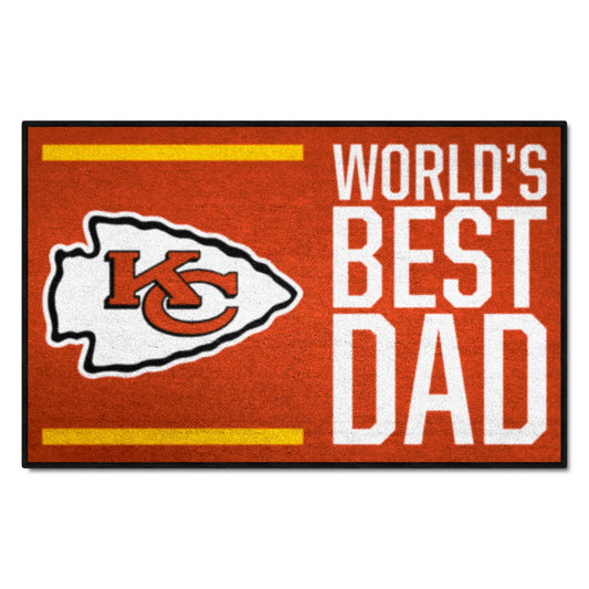 Kansas City Chiefs Starter Mat Accent Rug - 19in. x 30in. World's Best Dad Starter Mat - Kansas City Chiefs