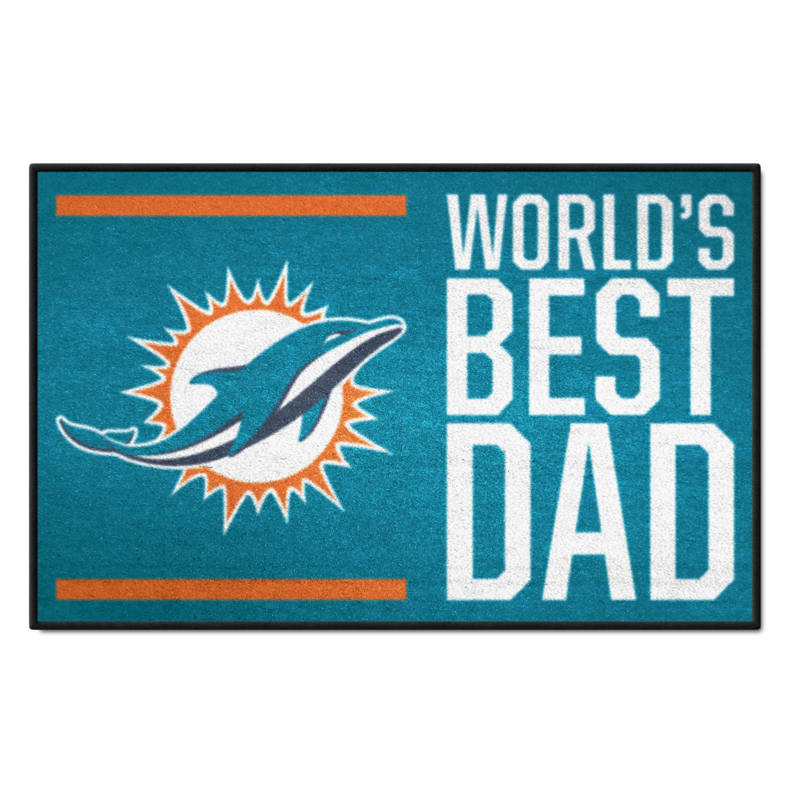 Miami Dolphins Starter Mat Accent Rug - 19in. x 30in. World's Best Dad Starter Mat - Miami Dolphins