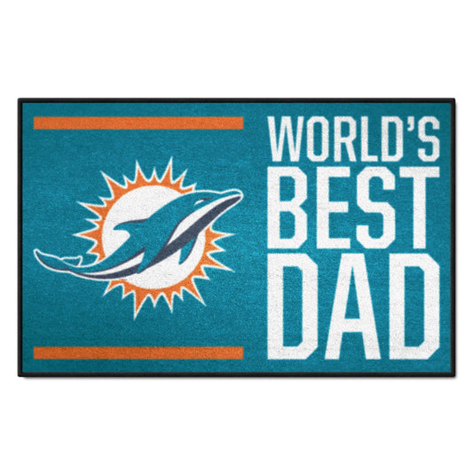 Miami Dolphins Starter Mat Accent Rug - 19in. x 30in. World's Best Dad Starter Mat - Miami Dolphins