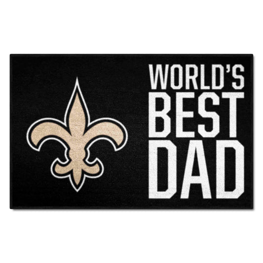 New Orleans Saints Starter Mat Accent Rug - 19in. x 30in. World's Best Dad Starter Mat - New Orleans Saints