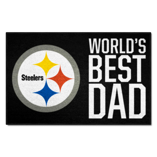 Pittsburgh Steelers Starter Mat Accent Rug - 19in. x 30in. World's Best Dad Starter Mat - Pittsburgh Steelers