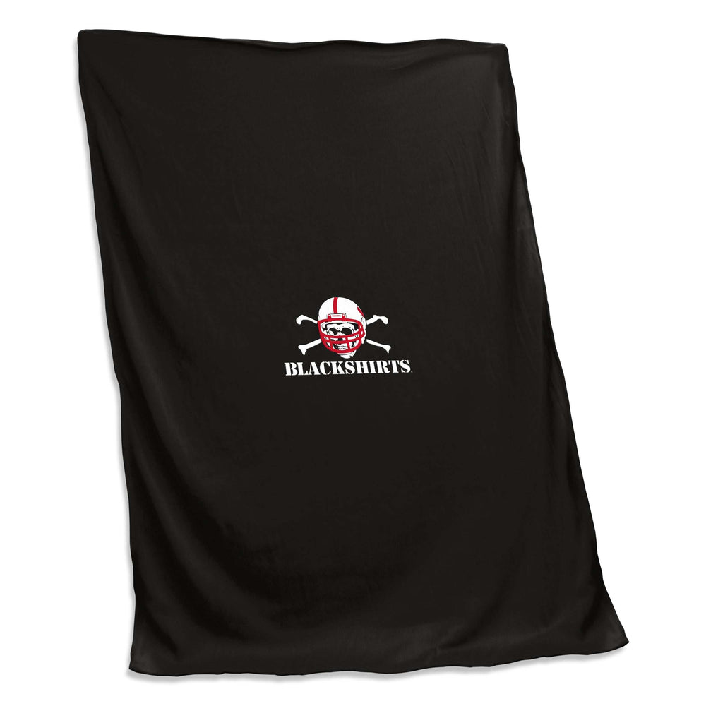 University of Nebraska Black Screened Sweatshirt Blanket f/ Blackshirts Logo - Logo Brands - Flyclothing LLC