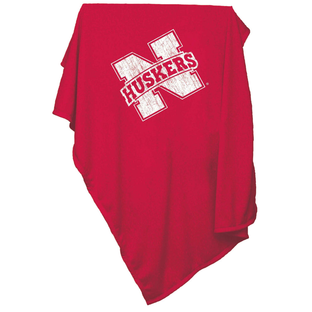 Nebraska Sweatshirt Blanket (Screened) - Logo Brands - Flyclothing LLC
