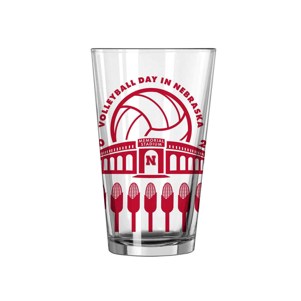 Nebraska 2023 Volleyball Day 16oz Pint Glass - Logo Brands - Flyclothing LLC
