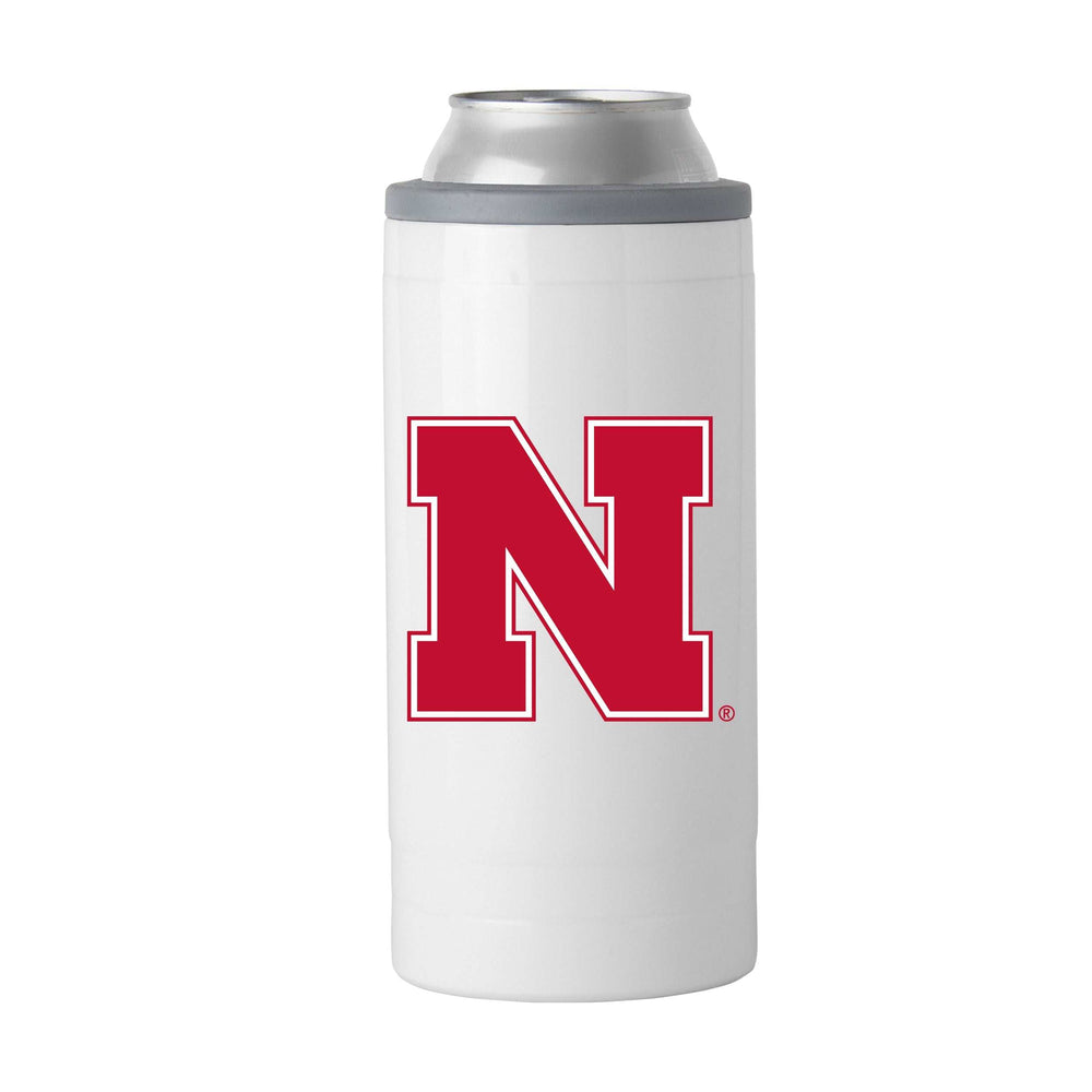 Nebraska Letterman 12 oz Slim Can Coolie - Logo Brands - Flyclothing LLC
