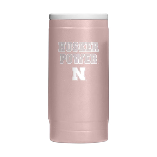 Nebraska Stencil Powder Coat Slim Can Coolie - Logo Brands - Flyclothing LLC