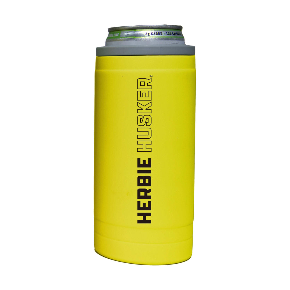 Nebraska 12oz Cru Stacked Soft Touch Slim Coolie - Logo Brands - Flyclothing LLC