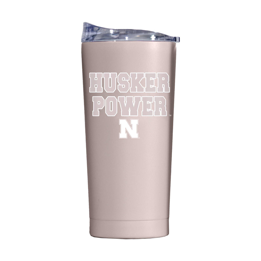 Nebraska 20oz Stencil Powder Coat Tumbler - Logo Brands - Flyclothing LLC