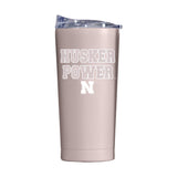 Nebraska 20oz Stencil Powder Coat Tumbler - Logo Brands - Flyclothing LLC