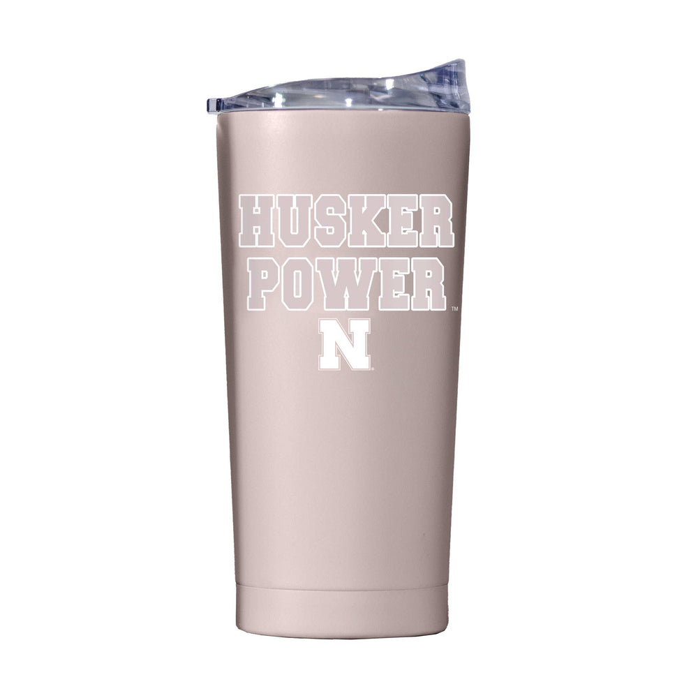 Nebraska 20oz Stencil Powder Coat Tumbler - Logo Brands - Flyclothing LLC