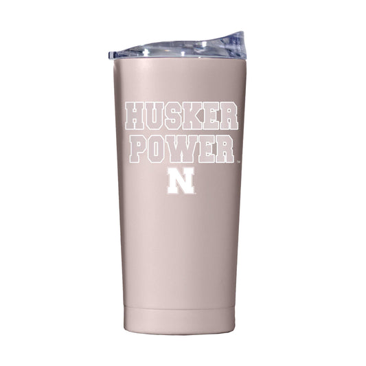 Nebraska 20oz Stencil Powder Coat Tumbler - Logo Brands - Flyclothing LLC