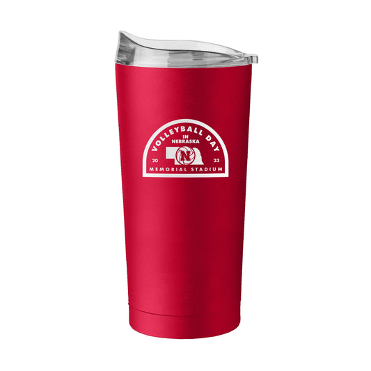 Nebraska 2023 Volleyball Day 20oz Powder Coat Tumbler - Logo Brands - Flyclothing LLC