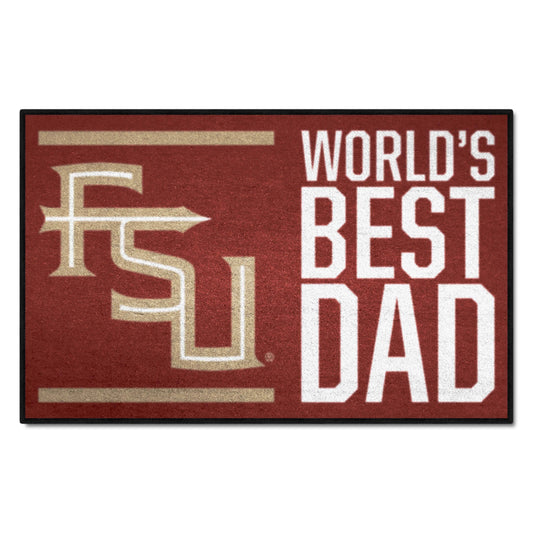 Florida State Seminoles Starter Mat Accent Rug - 19in. x 30in. World's Best Dad Starter Mat - Florida State