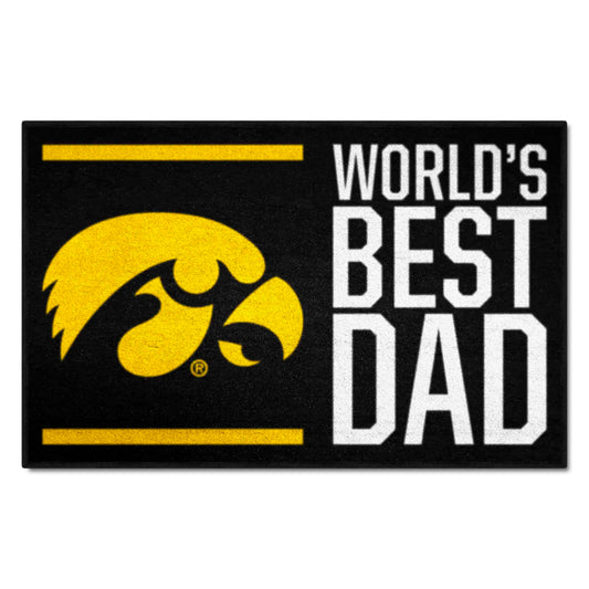 Iowa Hawkeyes Starter Mat Accent Rug - 19in. x 30in. World's Best Dad Starter Mat - Iowa