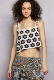 POL Handmade Crochet Floral Square Neck Cropped Cami - Trendsi - Flyclothing LLC