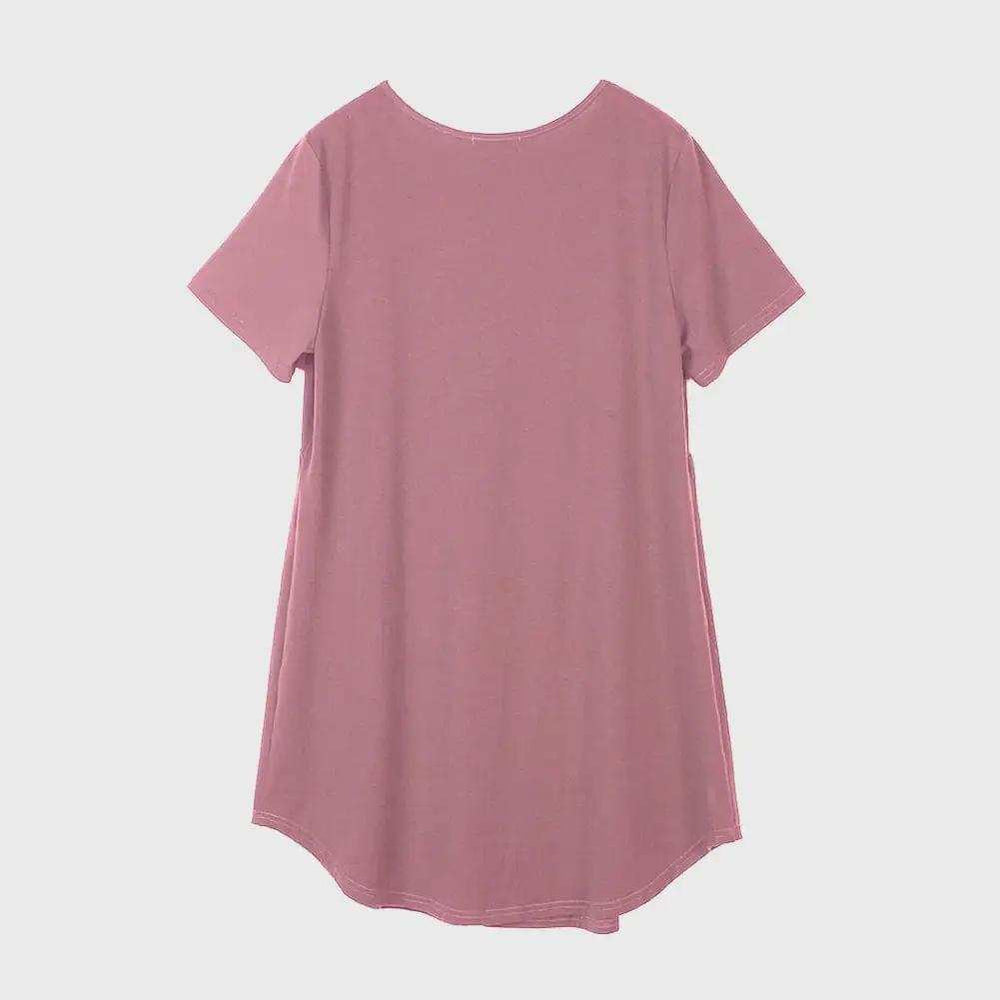 V-Neck Short Sleeve Lounge Dress - Trendsi - Flyclothing LLC