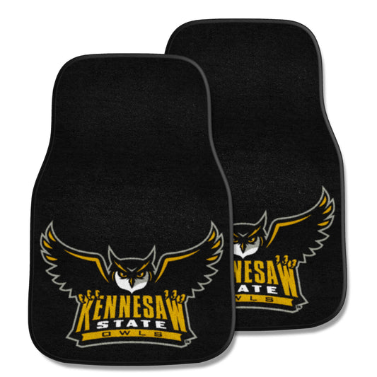 Kennesaw State Owls Front Carpet Car Mat Set - 2 Pieces - Kennesaw State
