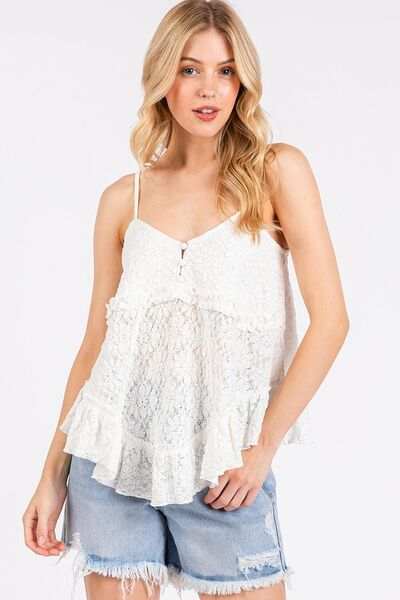 Mittoshop Textured V-Neck Cami - Trendsi - Flyclothing LLC