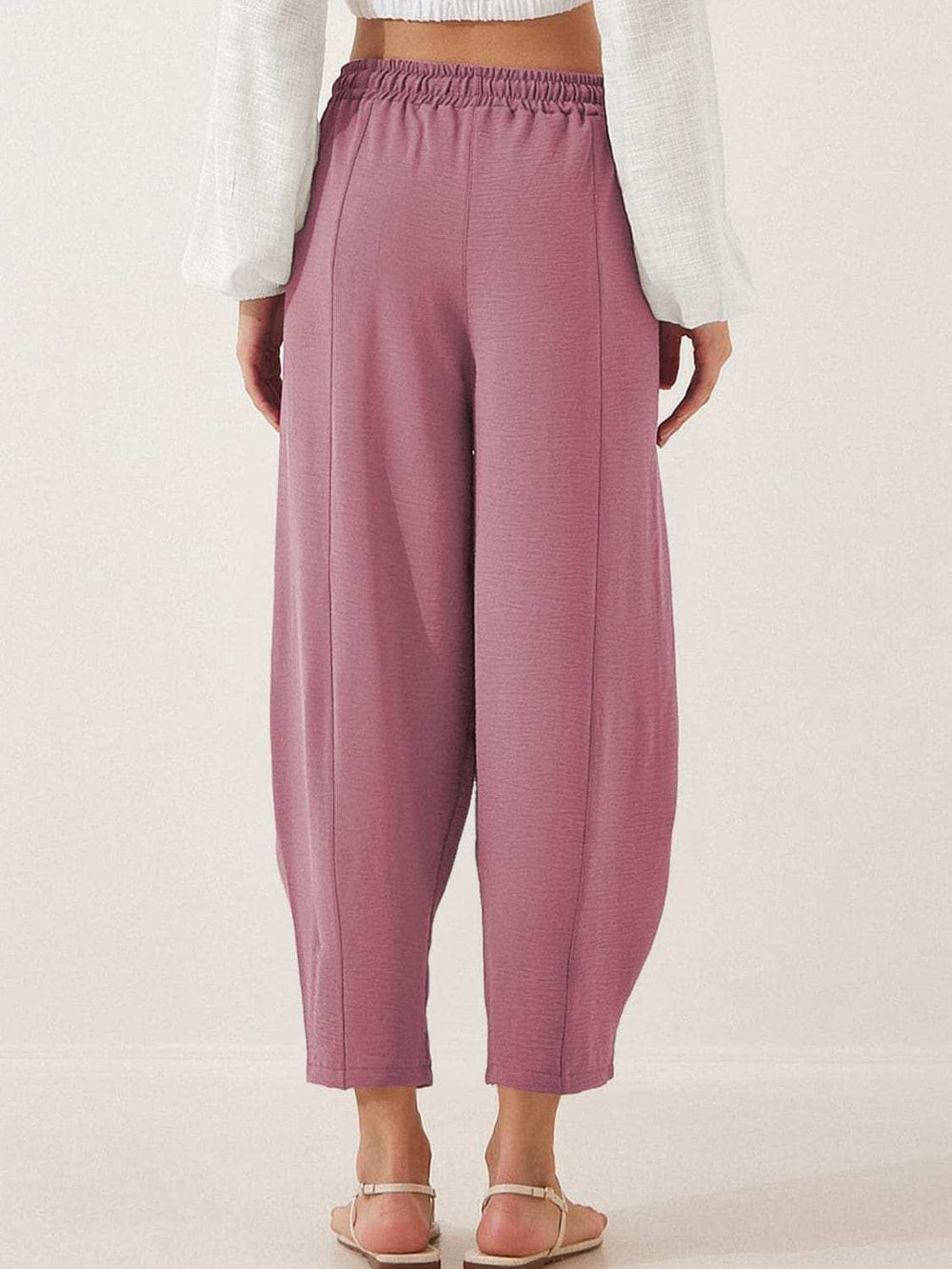 Full Size Drawtising Cropped Jogger Pants Plus Size - Trendsi - Flyclothing LLC