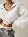 Johnny Collar Long Sleeve Sweater - Trendsi - Flyclothing LLC