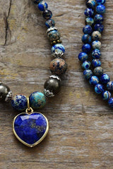 Imperial Stone Heart Three-Layered Bracelet - Trendsi