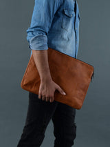 Zento Laptop Sleeve - Tan Brown - Classy Leather Bags - Flyclothing LLC