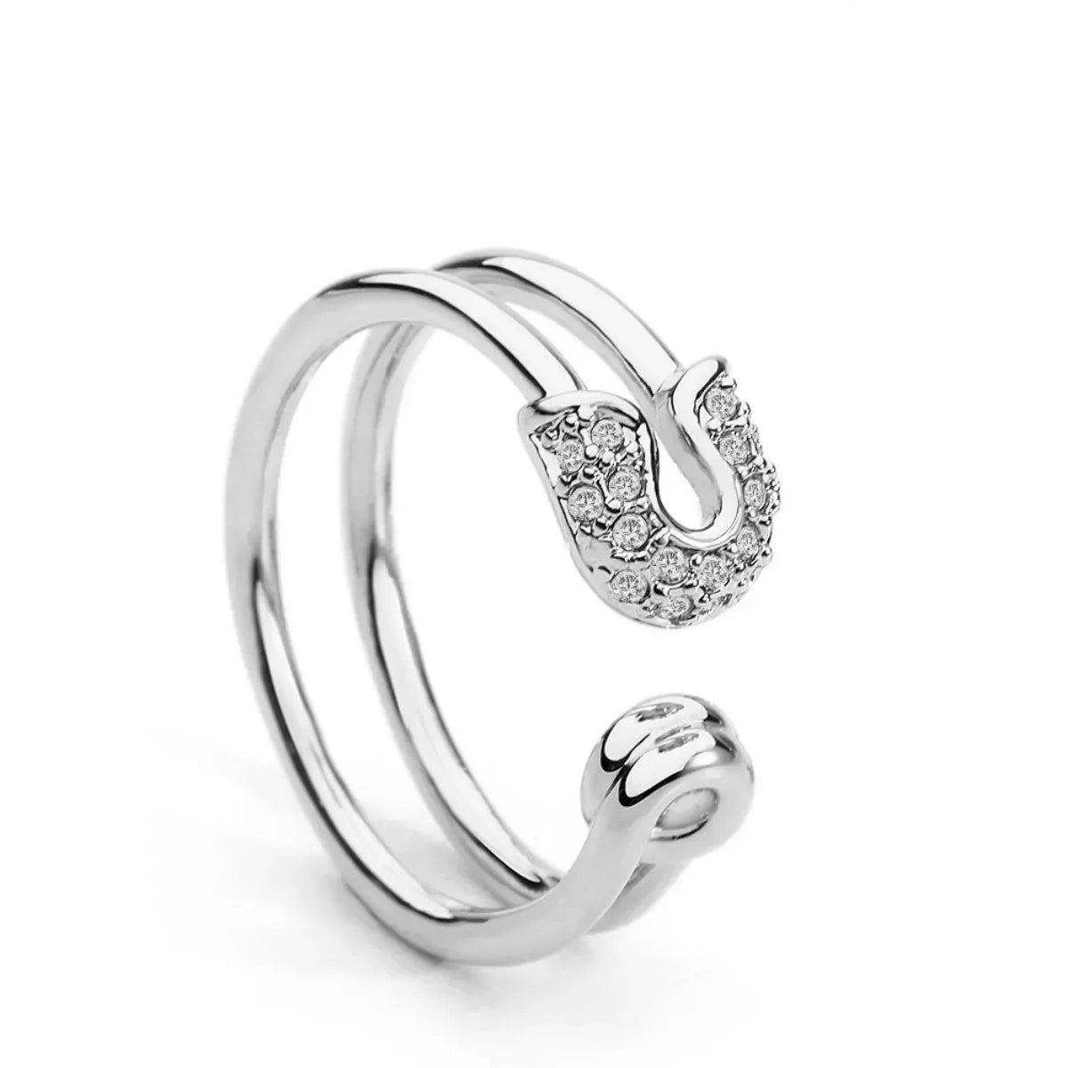 Zircon Double Band Open Ring - Trendsi - Flyclothing LLC