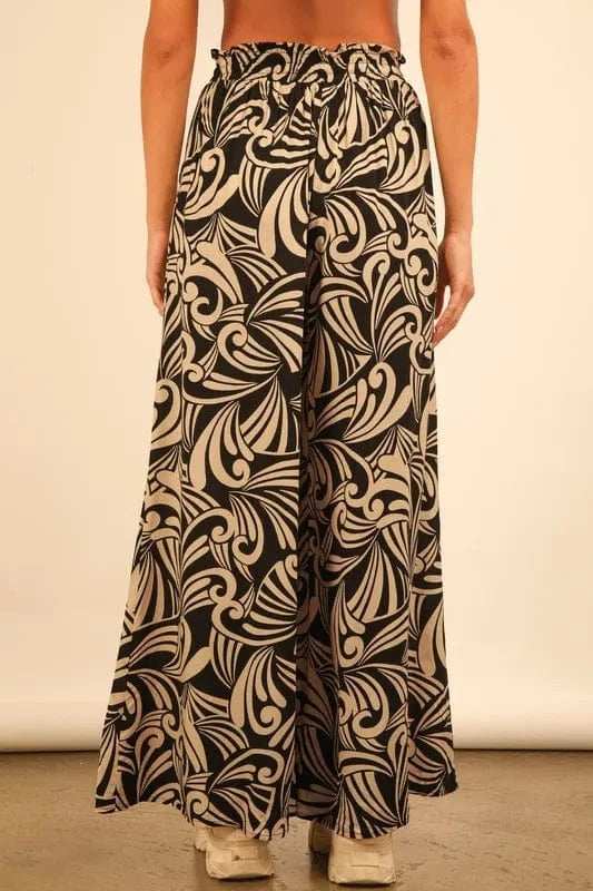 VERY J Printed Wide Leg Pants - Trendsi - Flyclothing LLC