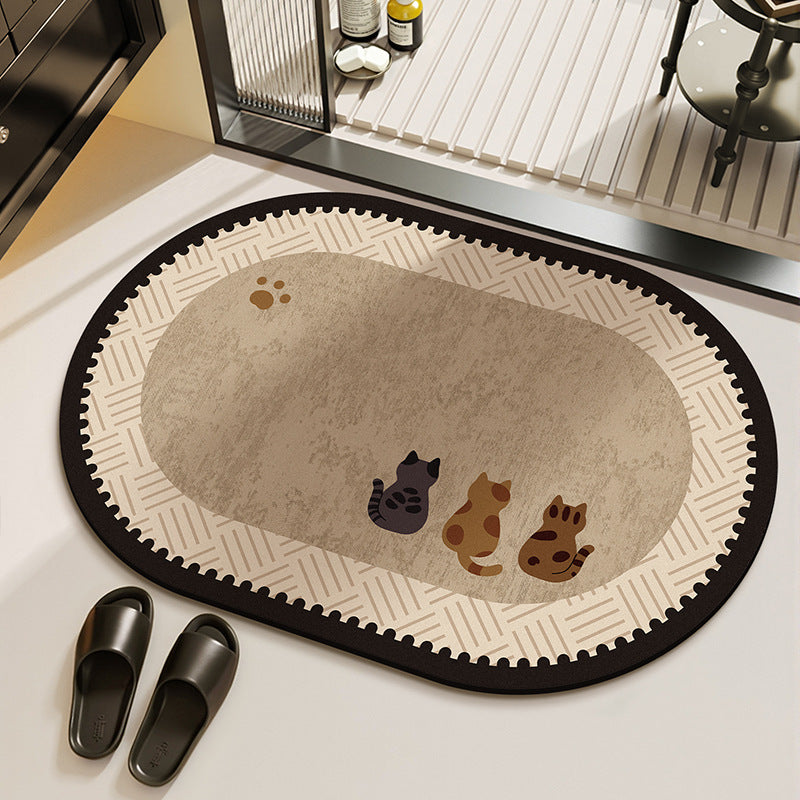 Stain-resistant Diatomaceous Earth Rug That Absorbs Water And Dries Quickly