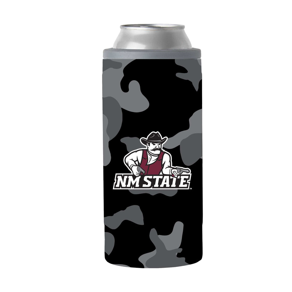 NM State Black Camo 12oz Slim Can Coolie - Logo Brands - Flyclothing LLC