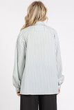 Mittoshop Button Down Striped Long Sleeve Shirt - Trendsi