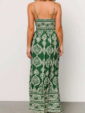 Printed V-Neck Maxi Cami Dress - Trendsi