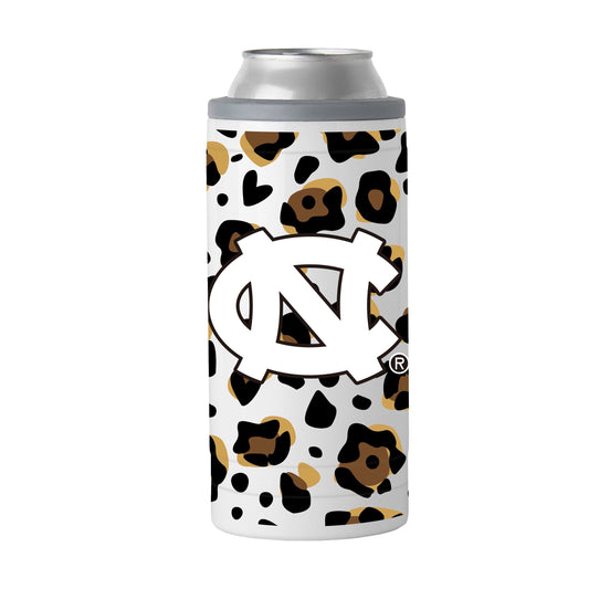 North Carolina 12oz Neutral Leopard Slim Can Coolie - Logo Brands - Flyclothing LLC