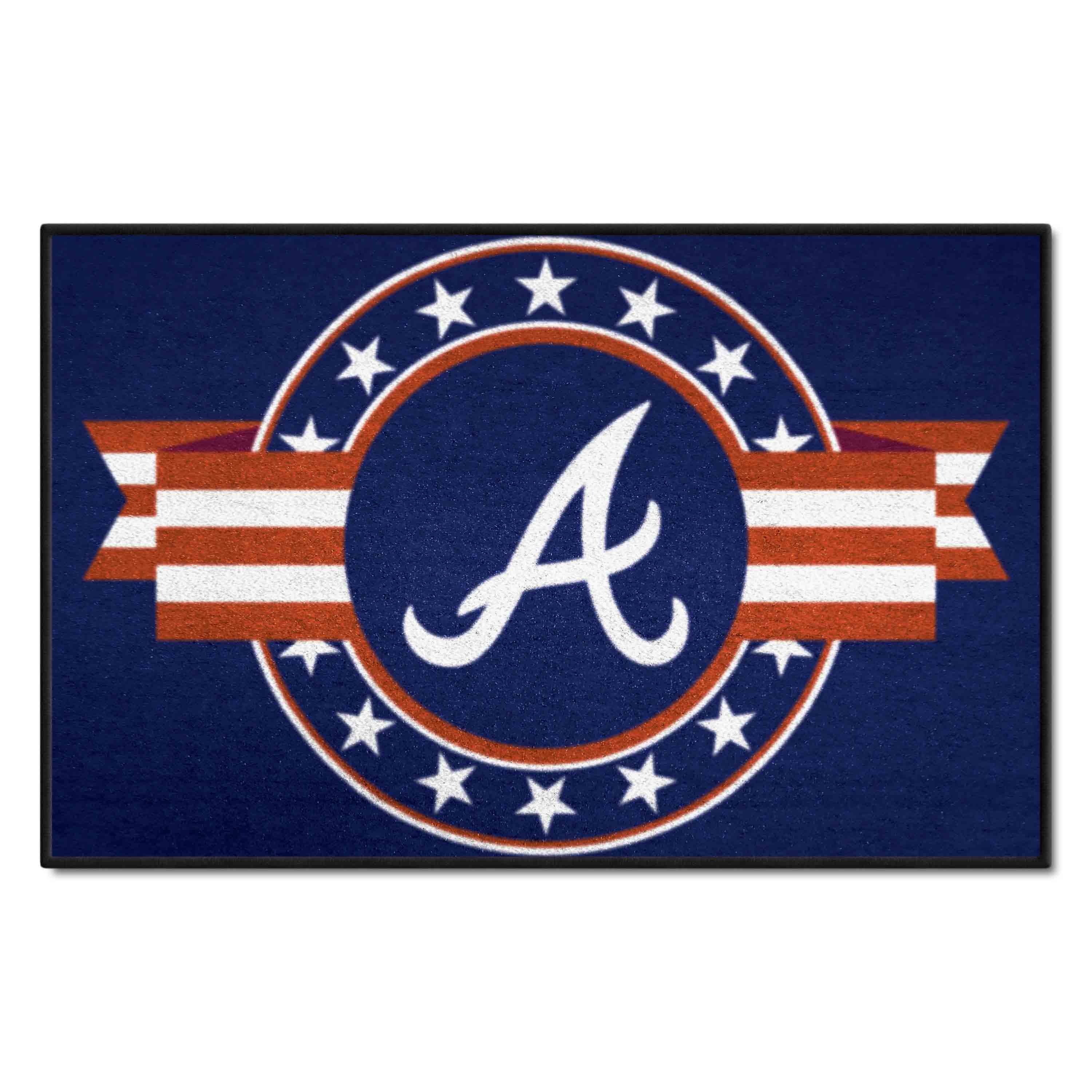Atlanta Braves Starter Mat Accent Rug - 19in. x 30in. Patriotic Starter Mat - Atlanta Braves