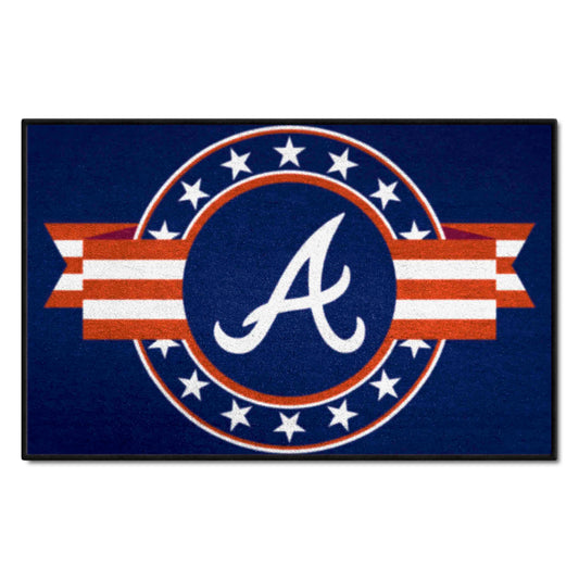 Atlanta Braves Starter Mat Accent Rug - 19in. x 30in. Patriotic Starter Mat - Atlanta Braves