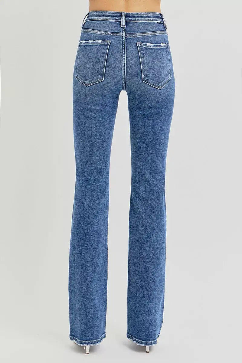 RISEN Full Size Tummy Control High Rise Straight Jeans Plus Size - Trendsi - Flyclothing LLC