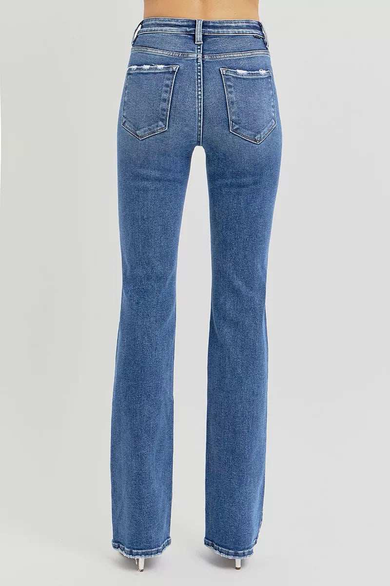 RISEN Full Size Tummy Control High Rise Straight Jeans Plus Size - Trendsi - Flyclothing LLC