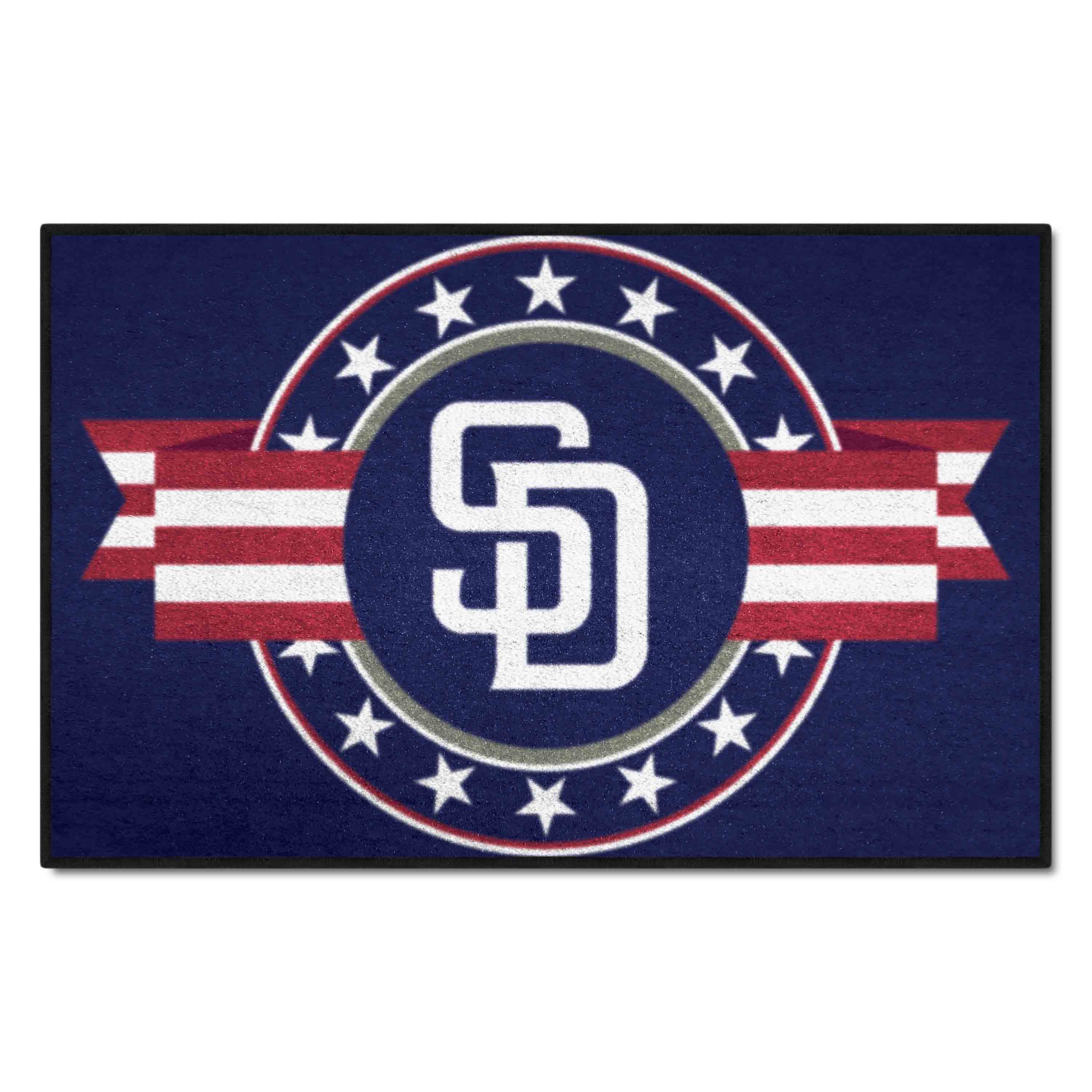 San Diego Padres Starter Mat Accent Rug - 19in. x 30in. Patriotic Starter Mat - San Diego Padres