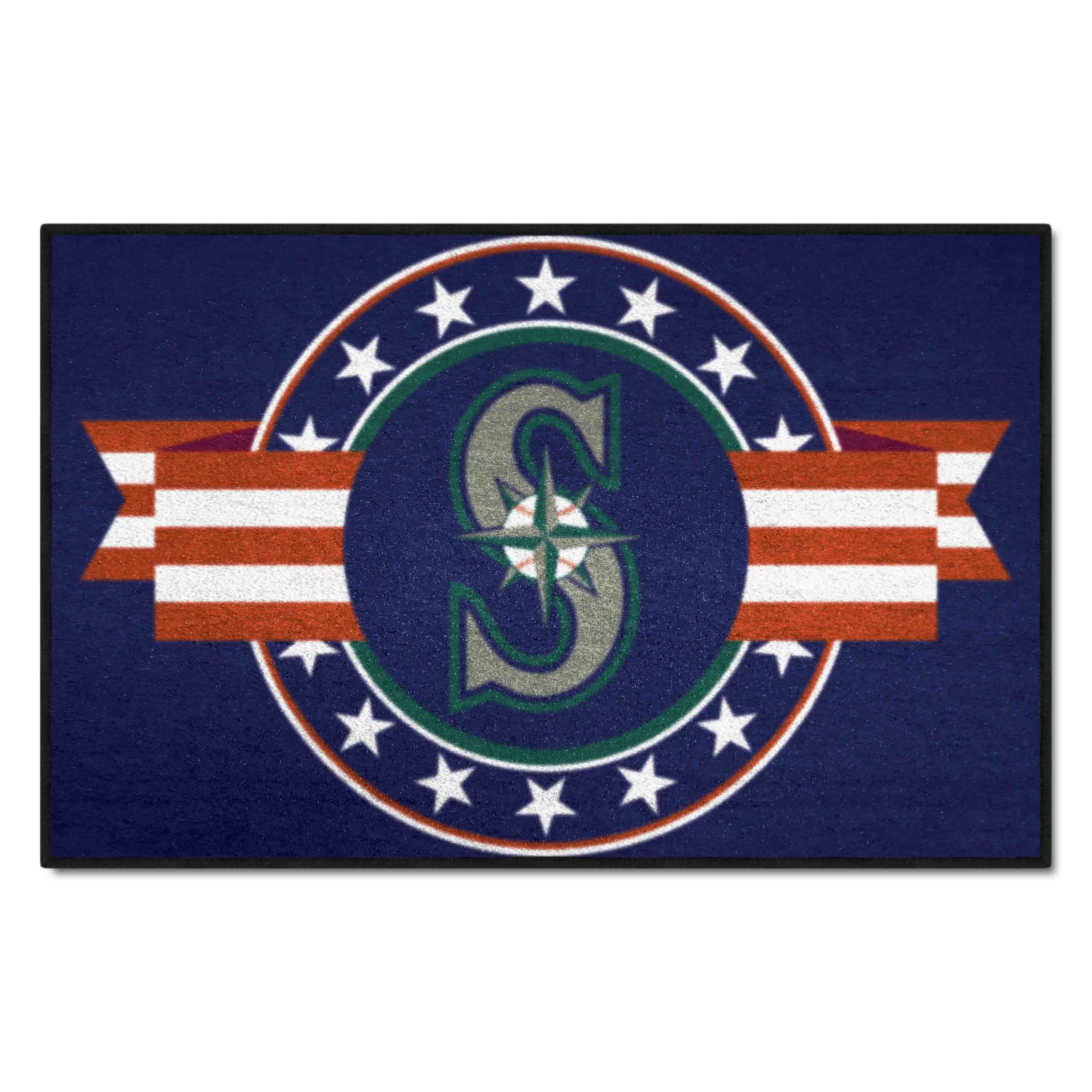 Seattle Mariners Starter Mat Accent Rug - 19in. x 30in. Patriotic Starter Mat - Seattle Mariners