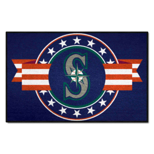 Seattle Mariners Starter Mat Accent Rug - 19in. x 30in. Patriotic Starter Mat - Seattle Mariners