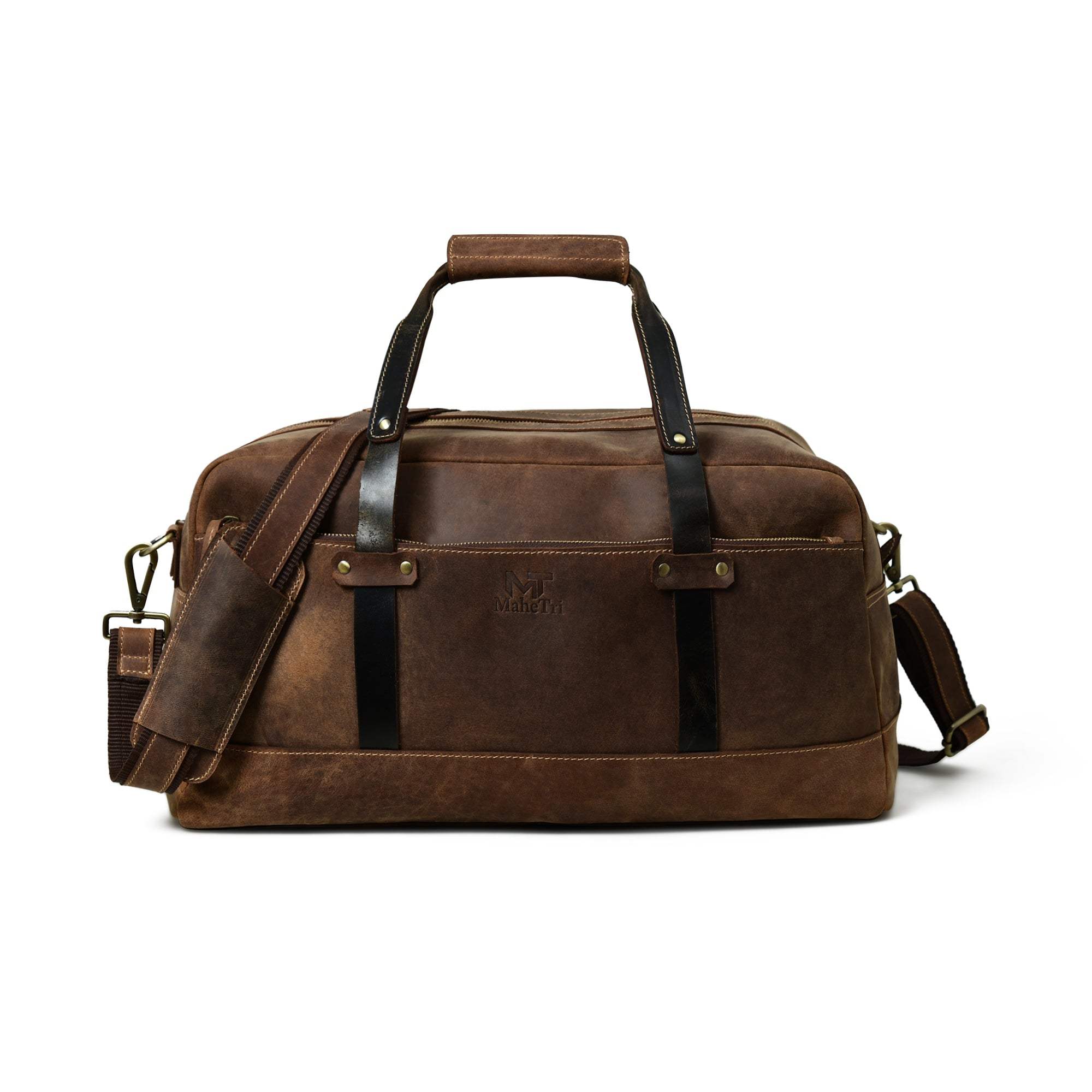 Espresso Elegance Carry on Duffle - Classy Leather Bags - Flyclothing LLC