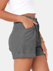 Full Size High Waist Shorts with Pockets - Trendsi