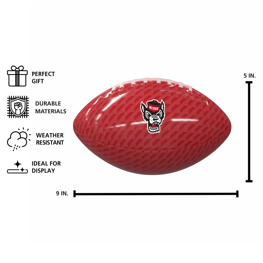 NC State Carbon Fiber Mini Size Glossy Football - Logo Brands - Flyclothing LLC