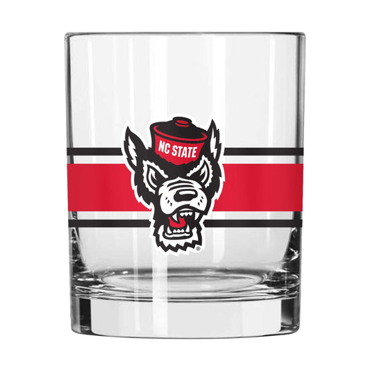 NC State 14oz Stripe Rocks Glass - Logo Brands - Flyclothing LLC